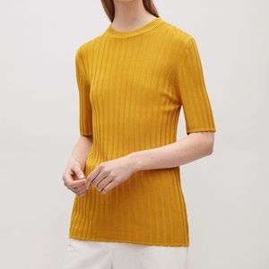 COS Rib Knit Short Sleeve Top